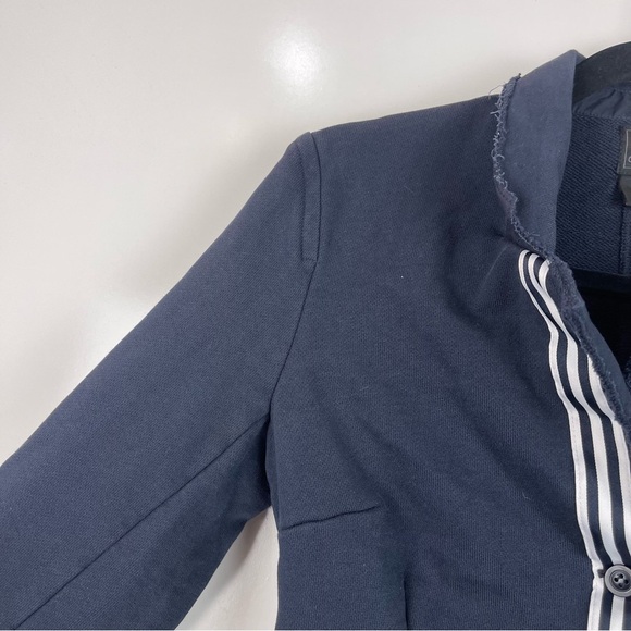 Vintage Adidas Logo Crest Blazer Jacket Navy Blue Women's Size Small Distressed - Picture 6 of 10